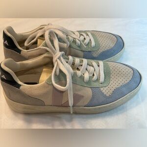 Veja Sneakers Multicolor Blue Natural V-10 Suede Euro Size 37 Size 6
